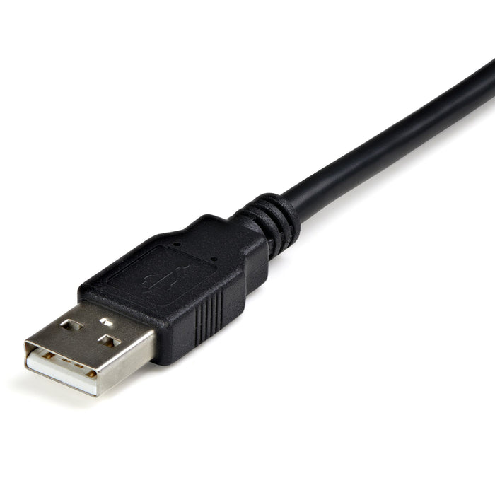 StarTech.com 6ft (1.8m) 1-Port Professional RS422/485 USB Serial Cable Adapter with COM Retention, USB to RS422 Adapter - TAA, DB9 M, USB-A FM, 1.8 m, Black