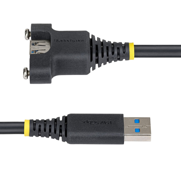 StarTech.com 2m Panel Mount USB Cable A to A, M/F, USB-A Male to Female Extension Cable, USB 5Gbps Panel Mount Adapter Cable, 2 m, USB A, USB A, USB 3.2 Gen 1 (3.1 Gen 1), 5 Gbit/s, Black