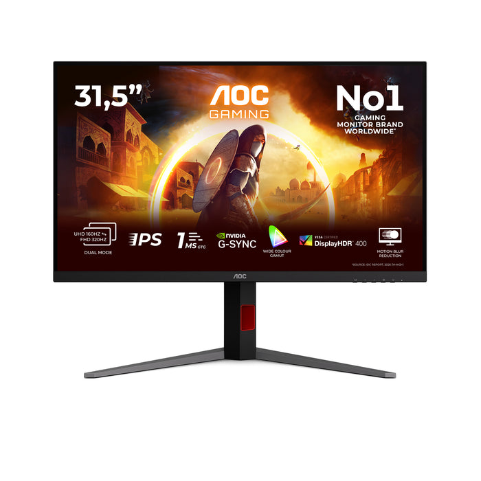 AOC G4 U32G4U, 80 cm (31.5"), 3840 x 2160 pixels, 4K Ultra HD, 1 ms, Black, Red