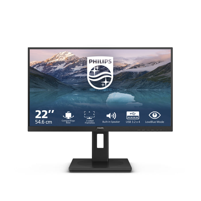 Philips 222S9JML/00, 54.6 cm (21.5"), 1920 x 1080 pixels, Full HD, LCD, 4 ms, Black