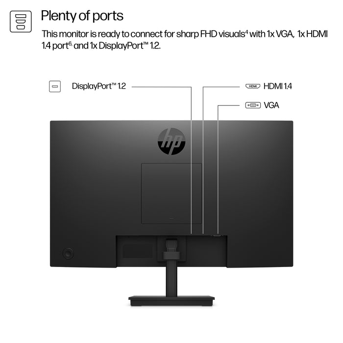 HP Series 3 Pro 23.8 inch FHD Monitor - 324pf, 60.5 cm (23.8"), 1920 x 1080 pixels, Full HD, LCD, 5 ms, Black