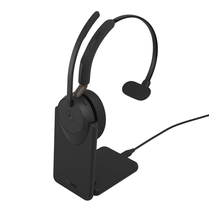 Jabra Evolve3 65 MS - USB-C with Dongle - Mono (Charging Stand), Wireless, Office/Call center, 20 - 20000 Hz, 131 g, Headset, Black