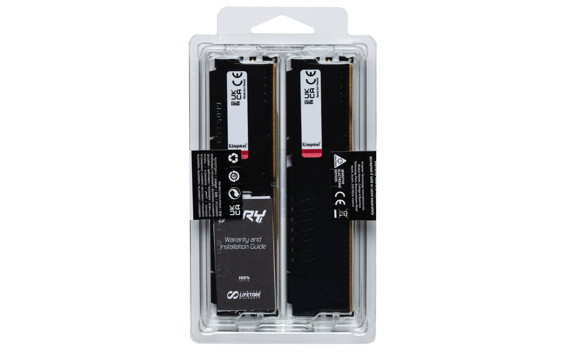 Kingston Technology FURY Beast 128GB 5600MT/s DDR5 CL40 DIMM (Kit of 2) Black, 128 GB, 2 x 64 GB, DDR5, 288-pin DIMM