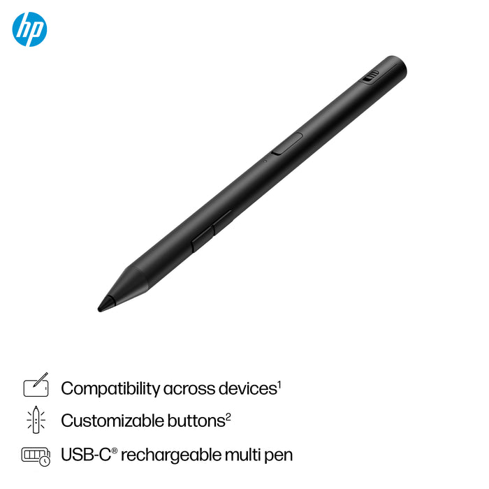 HP 705 Rechargeable Multi Pen, Black, China, Business, 60% post-consumer recycled plastic; Packaging is recyclable, 13 g, 9 mm