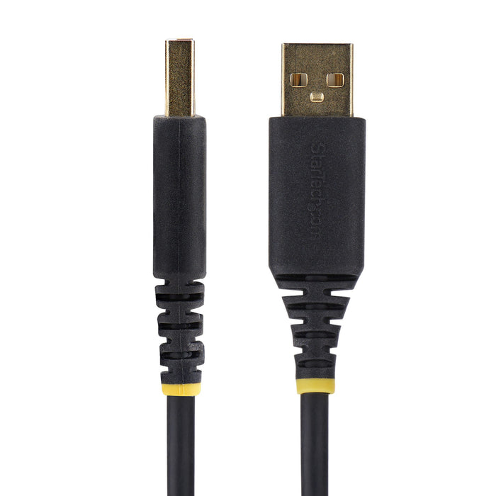 StarTech.com 3.3ft (1m) USB to Serial Adapter Cable, COM Retention, Interchangeable Screws/Nuts, USB-A to DB9 RS232, FTDI IC, ESD Protection, Windows/macOS/Linux, Black, 1 m, USB Type-A, RS-232, Male, Male