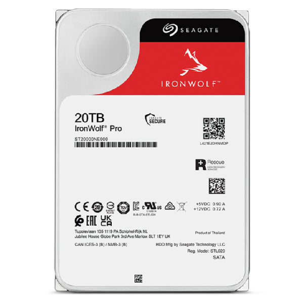 Seagate IronWolf Pro ST20000NT001, 20 TB, 7200 RPM, 256 MB, 3.5"