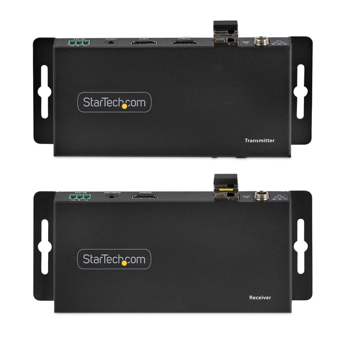 StarTech 4K HDMI over Fiber Extender Kit, 4K 60Hz up to 3300ft (Single Mode) or 1000ft (Multimode) LC Fiber Optic, HDR, HDCP, Audio/RS232/IR Extender, Transmitter and Receiver Kit (ST121HD20FXA2)