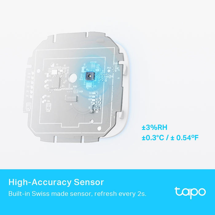 TP-Link Tapo Smart Temperature & Humidity Monitor, Indoor, Temperature & humidity sensor, Freestanding, Wireless, -20 - 60 °C, 0 - 99%