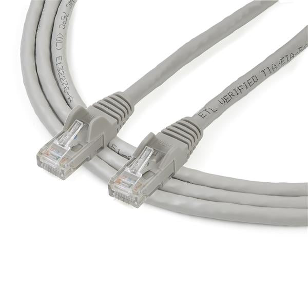 StarTech.com 2m CAT6 Ethernet Cable - Grey CAT 6 Gigabit Ethernet Wire -250MHz 100W PoE RJ45 UTP Network/Patch Cord Snagless w/Strain Relief Individually Tested, 2 m, Cat6, U/UTP (UTP), RJ-45, RJ-45, Grey