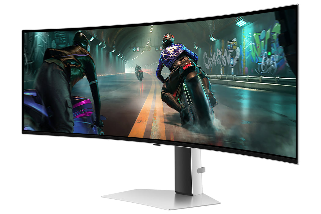 Samsung 49" Odyssey OLED G91SD DQHD, 144Hz Gaming Monitor, 124.5 cm (49"), 5120 x 1440 pixels, Dual QHD, OLED, 0.03 ms, Silver