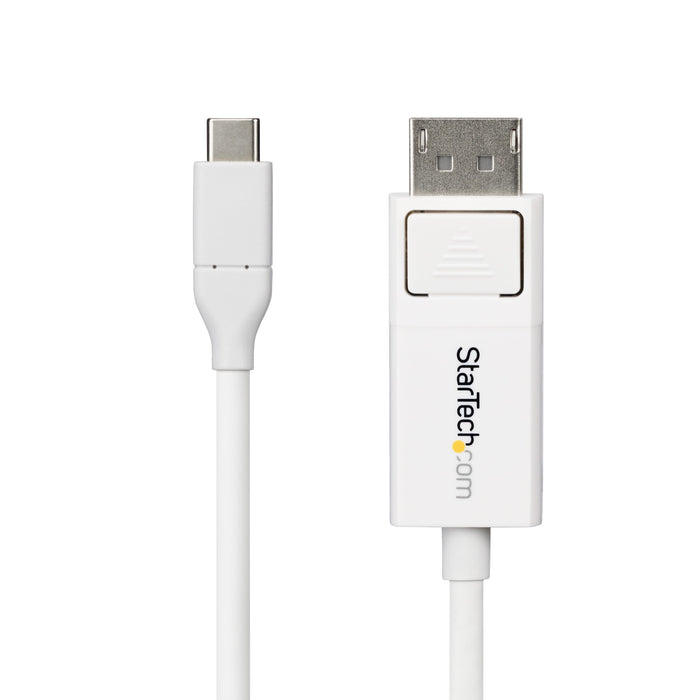 StarTech.com 6ft (2m) USB-C to DisplayPort 1.2 Cable, Bidirectional, 4K 60Hz, White Video Adapter Cord for Apple MacBook Pro / Air M1 M2 M3 M4, Mac Mini / Studio, Thunderbolt Compatible, 1.9 m, DisplayPort, USB Type-C, Male, Male, Straight