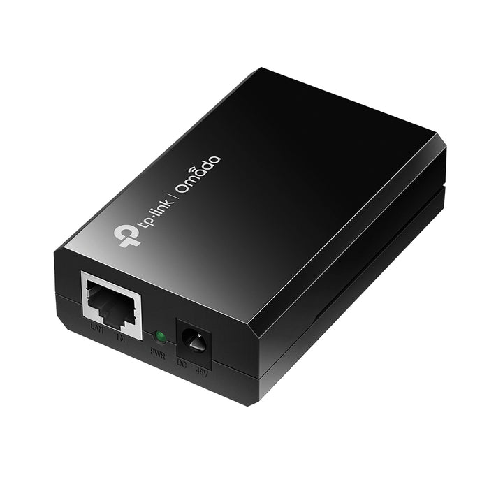 TP-Link Omada IEEE 802.3af PoE Injector, Fast Ethernet, Gigabit Ethernet, 10,100,1000 Mbit/s, 10/100/1000, IEEE 802.3, IEEE 802.3ab, IEEE 802.3af, IEEE 802.3u, Cat3, Cat4, Cat5, Cat5e, Cat6, Black