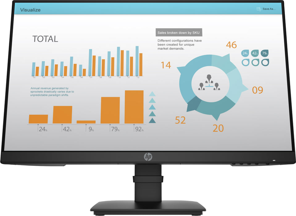 HP P-Series P24 G4, 60.5 cm (23.8"), 1920 x 1080 pixels, Full HD, 14 ms