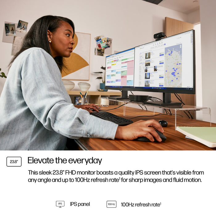 HP Series 3 Pro 23.8 inch FHD Monitor - 324pf, 60.5 cm (23.8"), 1920 x 1080 pixels, Full HD, LCD, 5 ms, Black