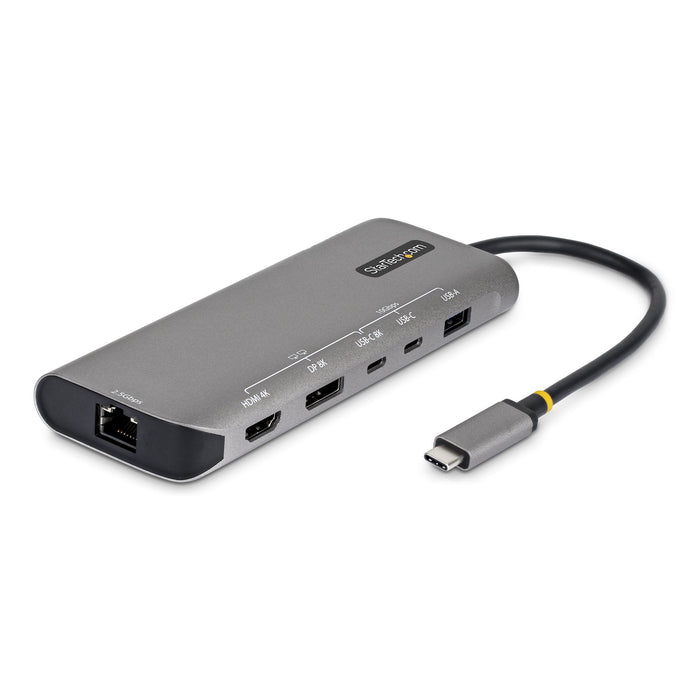StarTech.com USB4 Multiport Adapter, Driverless Dual-4K for macOS and Windows, 140W Power Delivery Charging, 3-Port 10Gbps Hub, 2.5GbE, Mini Dock, Wired, USB4, 140 W, 10,100,1000,2500 Mbit/s, Grey, 40 Gbit/s