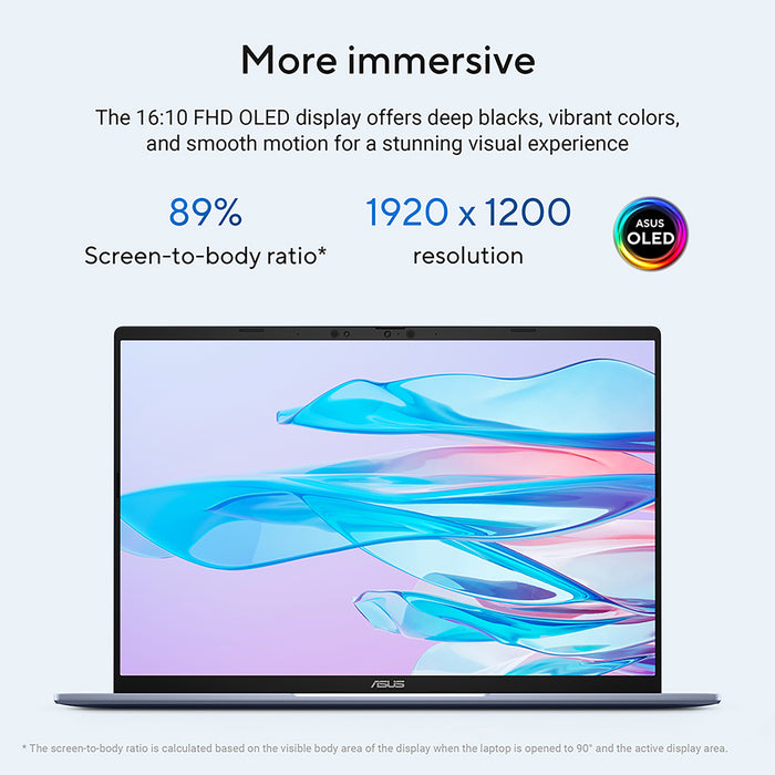 ASUS Vivobook S16 S3607NA-SH002W, Snapdragon, 40.6 cm (16"), 1920 x 1200 pixels, 16 GB, 1 TB, Windows 11 Home