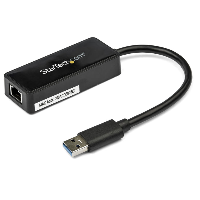 StarTech.com USB 3.0 Ethernet Adapter, USB 3.0 Network Adapter NIC with USB Port, USB to RJ45, USB Passthrough, Wired, USB, Ethernet, 5000 Mbit/s, Black