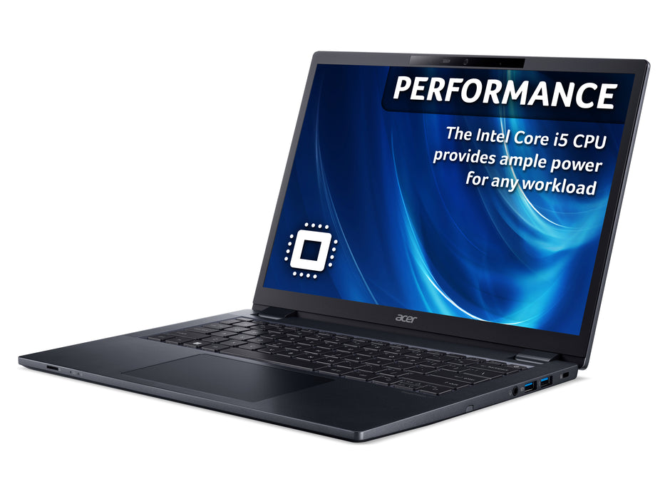 Acer TravelMate P4 TMP414-52, 14" IPS 1920 x 1200, Intel Core i5 - 1240P, Win 11 Pro, 8 GB RAM, 512 GB SSD, slate blue, Intel® Core™ i5, 35.6 cm (14"), 1920 x 1200 pixels, 8 GB, 512 GB, Windows 11 Pro