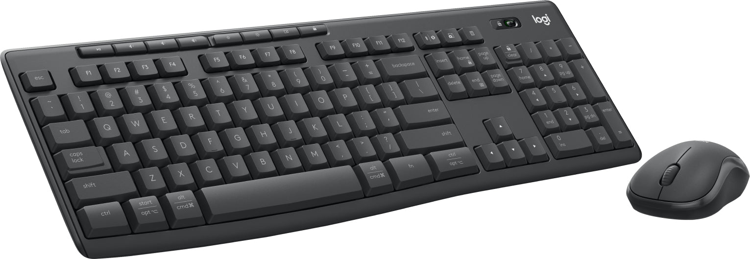 Logitech MK370 Combo for Business, Wireless, RF Wireless + Bluetooth, Membrane, QWERTY, Graphite, Mouse included