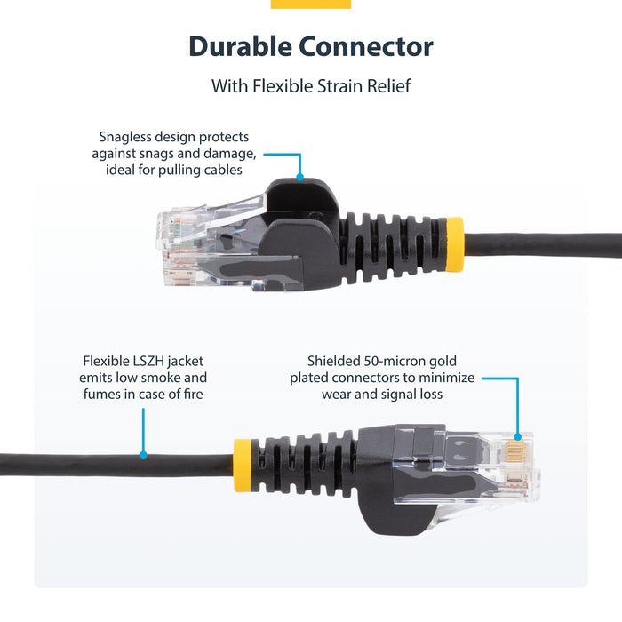 StarTech.com 25cm Pink Slim CAT6 Ethernet Cable, Snagless, 100W PoE, UTP, LSZH, 28AWG Pure Bare Copper Wire, Slim RJ45 Network Patch Cord w/Strain Reliefs, Individually Tested, 0.25 m, Cat6, U/UTP (UTP), RJ-45, RJ-45, Pink
