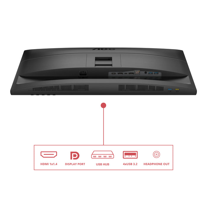 AOC 27E4CV, 68.6 cm (27"), 1920 x 1080 pixels, Full HD, LED, 4 ms, Black