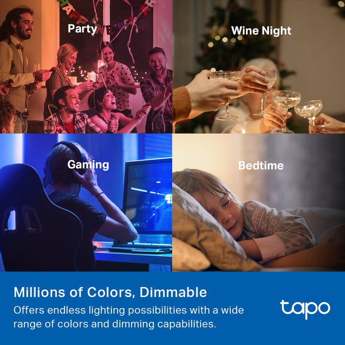TP-Link Tapo Smart Light Bulb, Multicolor,Matter, Smart bulb, Wi-Fi/Bluetooth, White, 802.11b, 802.11g, Wi-Fi 4 (802.11n), WPA-PSK, WPA2-PSK, WPA3-SAE, LED