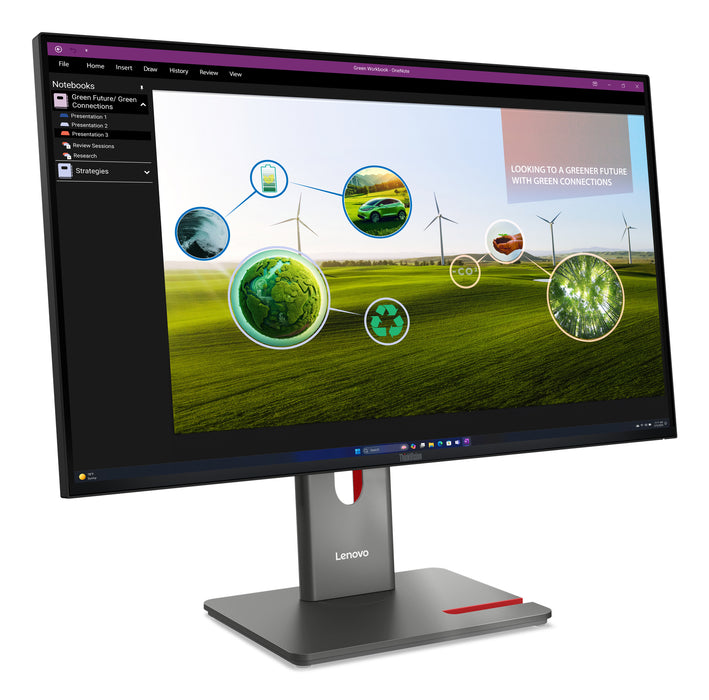 Lenovo ThinkVision P27Q-40, 68.6 cm (27"), 2560 x 1440 pixels, Quad HD, LED, 6 ms, Black
