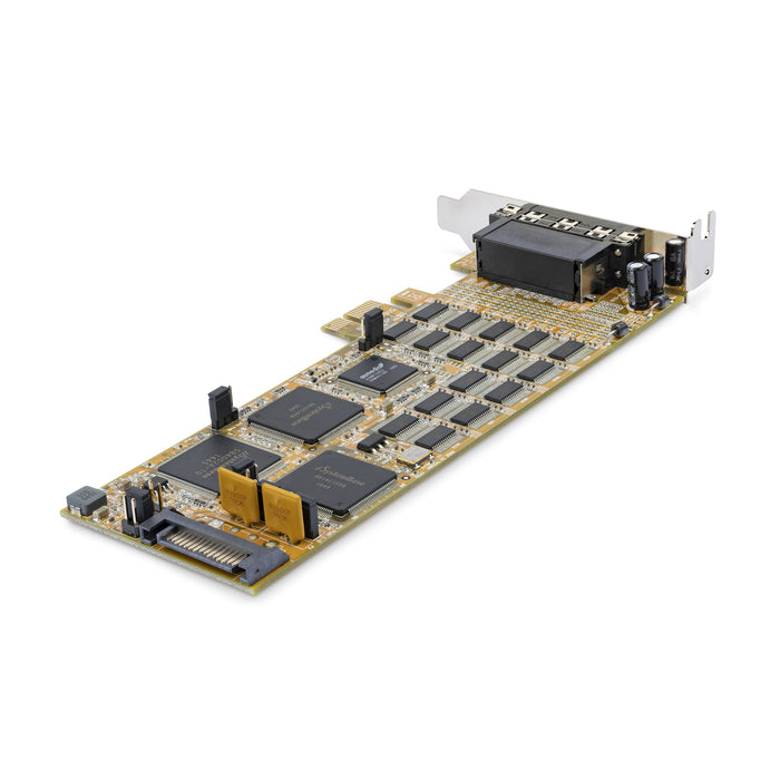 StarTech.com 16-Port Low-Profile Serial Card - RS232 - PCI Express - TAA, PCIe, Serial, Low-profile, PCIe 1.1, RS-232, Yellow