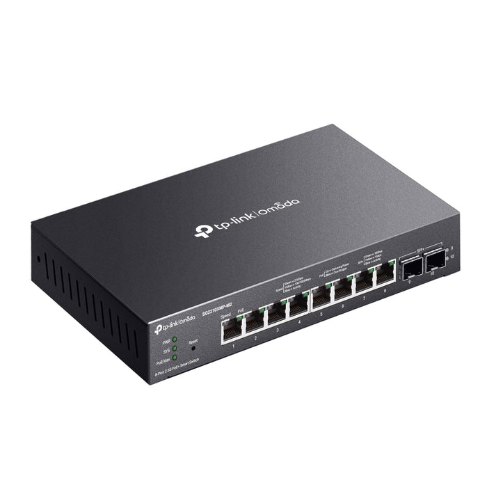 TP-Link Omada 8-Port 2.5GBASE-T and 2-Port 10GE SFP+ Smart Switch with 8-Port PoE+, Managed, L2/L2+, 2.5G Ethernet (100/1000/2500), Power over Ethernet (PoE), Rack mounting, Wall mountable