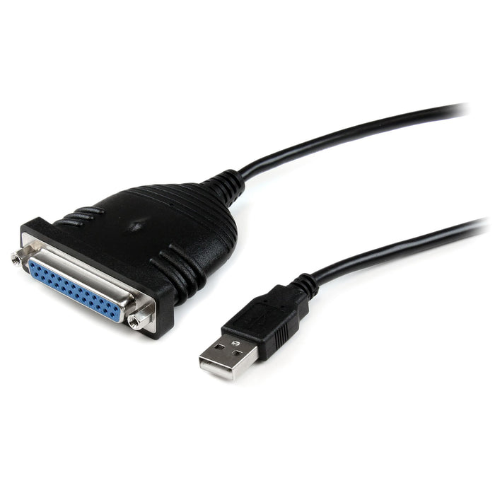StarTech.com 6 ft USB to DB25 Parallel Printer Adapter Cable - M/F, Black, DB-25, USB A, 1.9 m, 100 g, 1900 mm